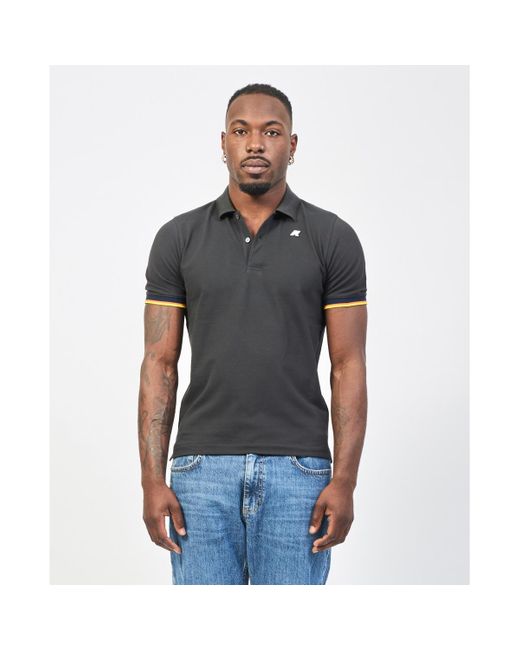 T-shirt Polo Vincent de en piqué de coton K-Way pour homme en coloris Blue