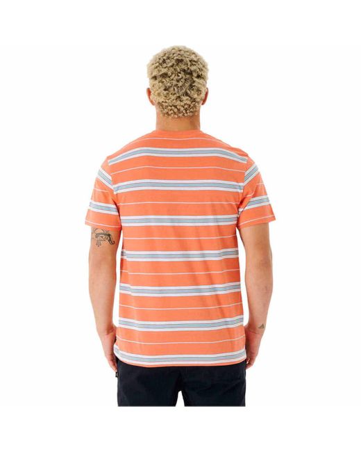 Polo SURF REVIVAL STRIPE TEE Rip Curl pour homme en coloris Orange