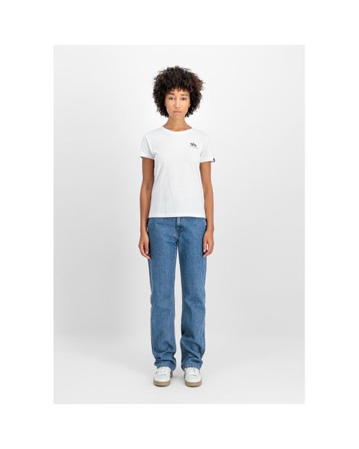 T-shirt Basic T Small Logo Women - white Alpha Industries