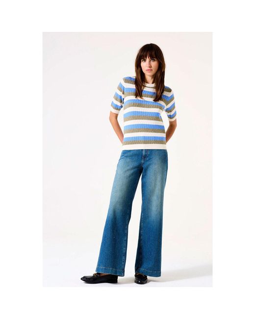 Pull Pull rayé Whitecap Garcia en coloris Blue