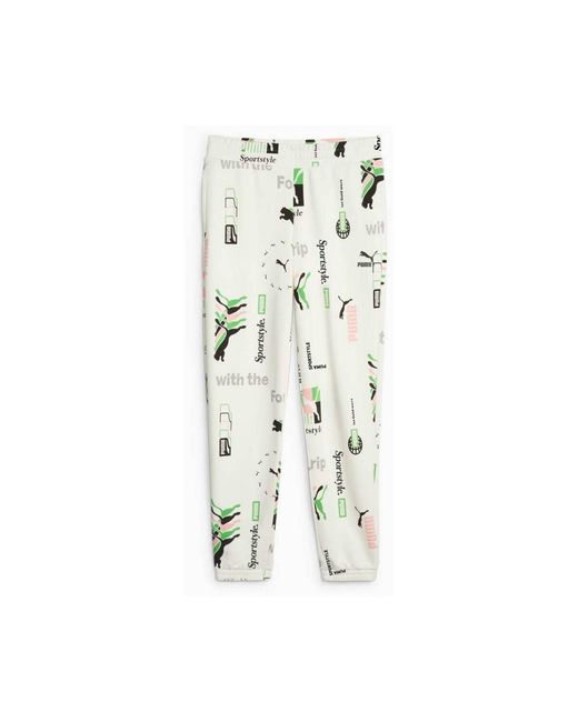 Jogging Classics Printed Sweatpants PUMA en coloris White
