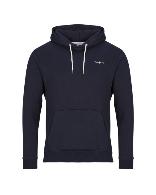 Pepe Jeans Sweatshirt Macbeth Small Logo Plain Hoodie in Blue für Herren