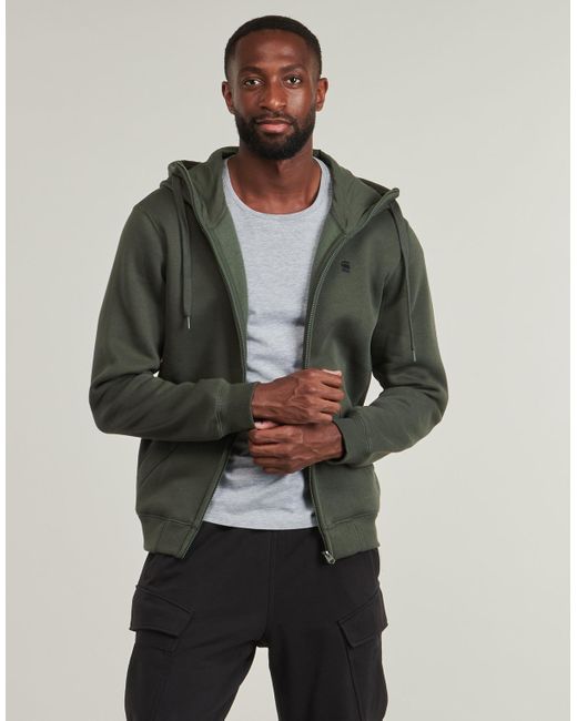 G-Star Sweater Premium Core Hdd Zip Sw Ls in het Green voor heren