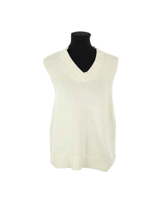 Debardeur Pull En Coton Écru Harmony en coloris White