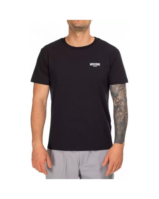 T-shirt T-shirt noir logo nage Moschino pour homme en coloris Black