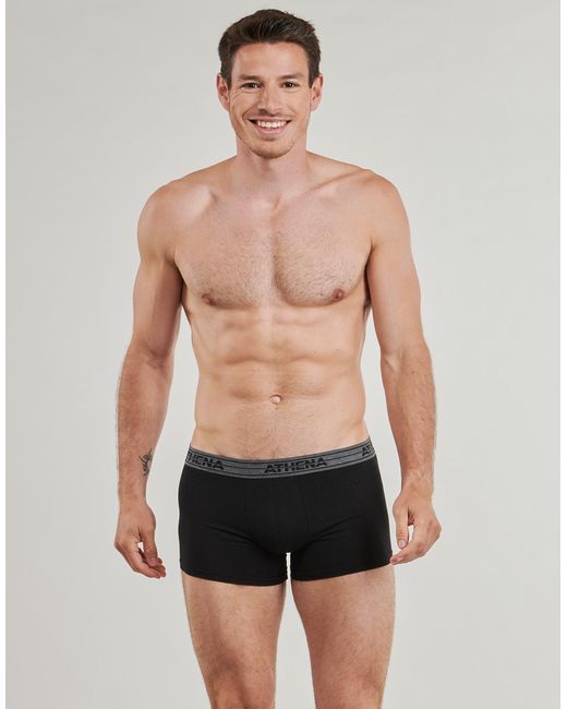 Athena Boxers Basic Coton Pack De 4 in het Black voor heren