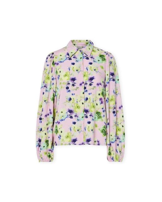 Chemise YAS Noos Asina Shirt - Pale Lilac/Wilma Y.A.S en coloris Green