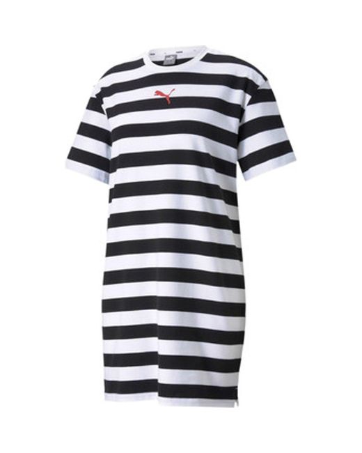 PUMA Baumwolle Summer Stripes Printed Kleid in Schwarz - Sparen Sie 10% -  Lyst