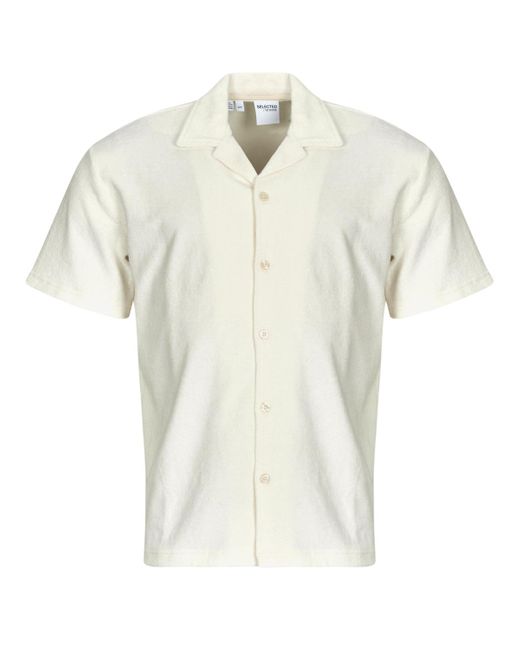 SELECTED Overhemd Korte Mouw Slhrelaxtalon in het White voor heren