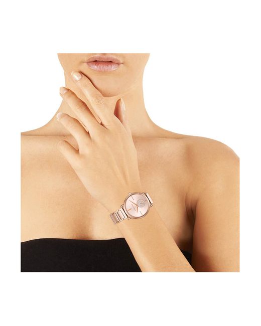 montre femme acier rose