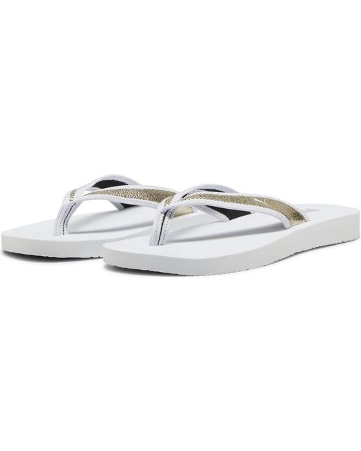 Claquettes Sandy Flip Metallic Shine PUMA en coloris White