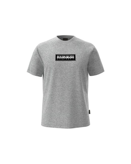 Napapijri T-Shirt Korte Mouw T-Shirt Box in het Gray voor heren