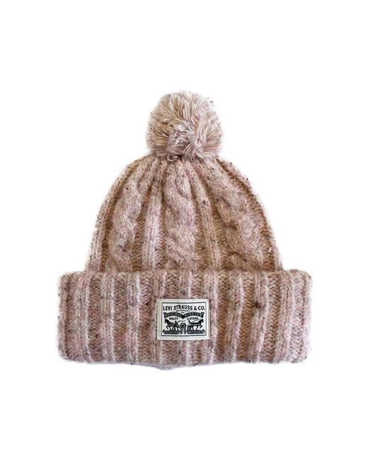 Bonnet Pom Beanie Levi's en coloris Pink