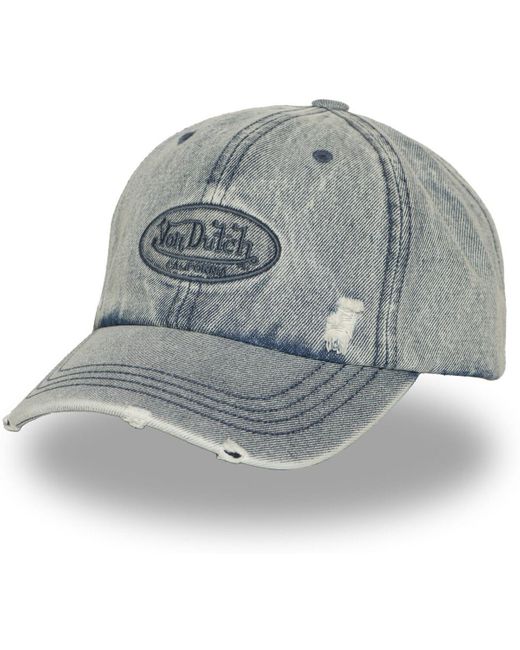 Casquette Casquette baseball adulte en jean avec effet destroy Jean Von Dutch en coloris Gray