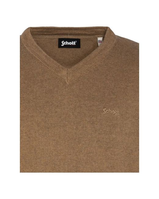 Pull Pull Ref 67238 Camel Schott Nyc pour homme en coloris Brown