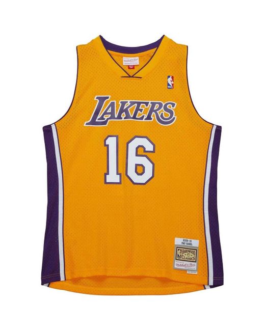 Mitchell & Ness T-Shirt Lange Mouw in het Yellow