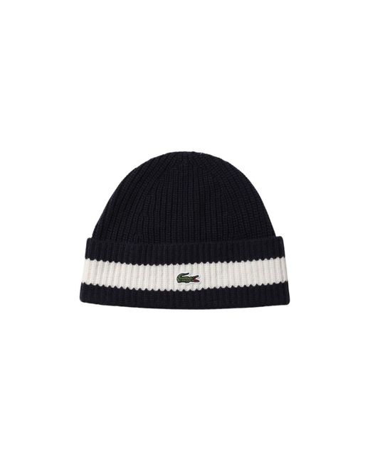 Echarpe Bonnet unisexe en laine Ref 58307 HHW Marine/farine Lacoste pour homme en coloris Blue