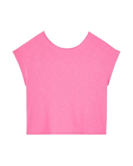 Blouses T-shirt en coton décolleté dos Promod en coloris Pink