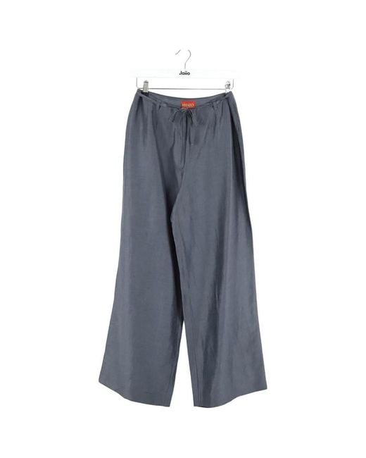 Pantalon Pantalon large en lin gris KENZO en coloris Gray