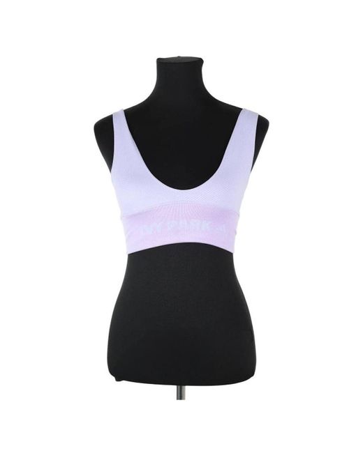 Blouses Top sans manche violet Adidas en coloris Black