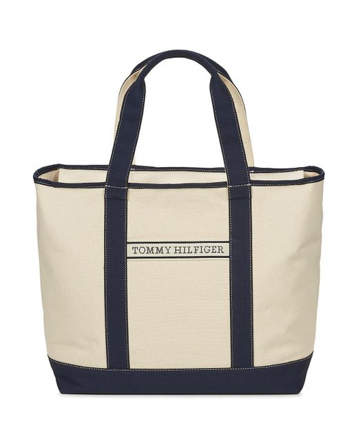 Sac a main TH SUMMER CANVAS TOTE Tommy Hilfiger en coloris Black