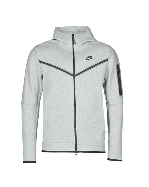 Nike M Nsw Tch Flc Hoodie Fz Wr Tracksuit Jacket in Grey (Grey) for Men ...