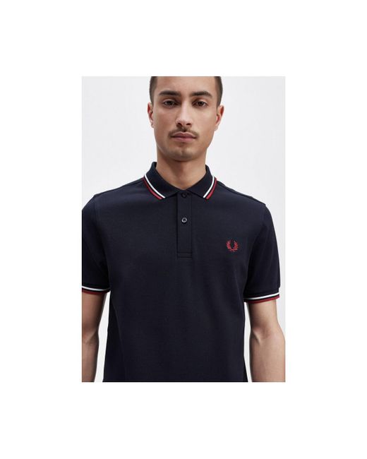 Polo - TWIN TIPPED SHIRT Fred Perry pour homme en coloris Blue