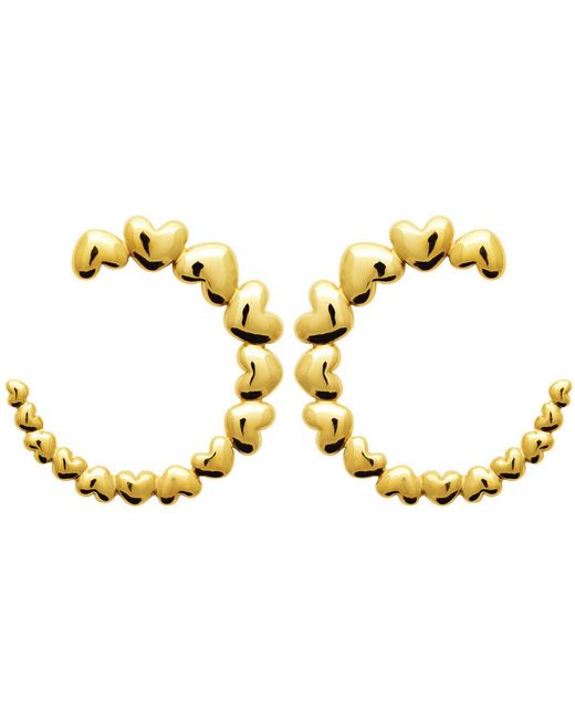 Boucles oreilles Boucles d'oreilles acier doré motif coeur Brillaxis en coloris Metallic