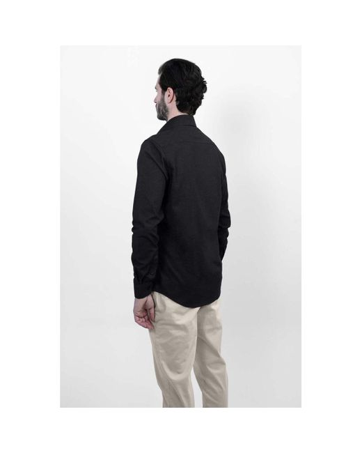 Vercate Overhemd Lange Mouw Strijkvrij in het Black voor heren