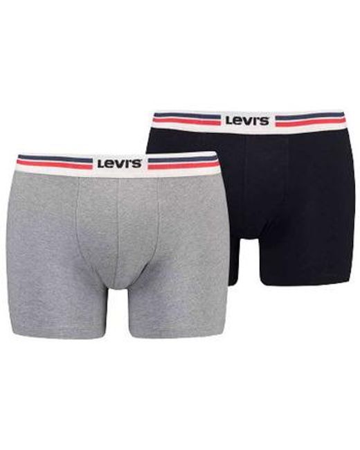 Boxers LOT DE 2 BOXERS - MIDDLE GREY MELANGE - S Levi's pour homme en coloris Gray
