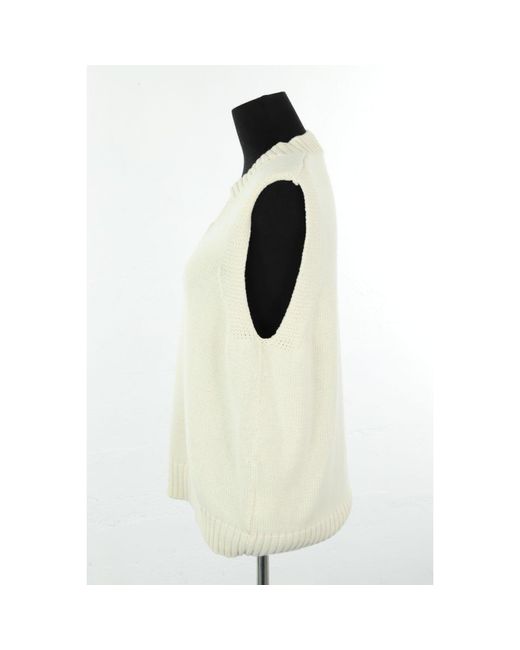 Debardeur Pull En Coton Écru Harmony en coloris White