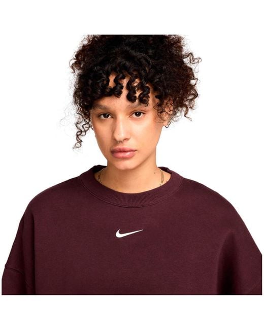 Sweat-shirt W NSW PHNX FLC OOS CREW Nike en coloris Red