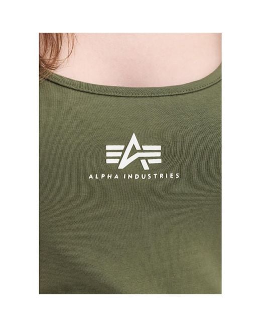 T-shirt Basic Dress SL W - dark olive Alpha Industries en coloris Green