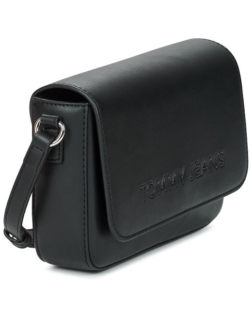 Tommy Hilfiger Black Schwarze umhängetasche must flap crossover