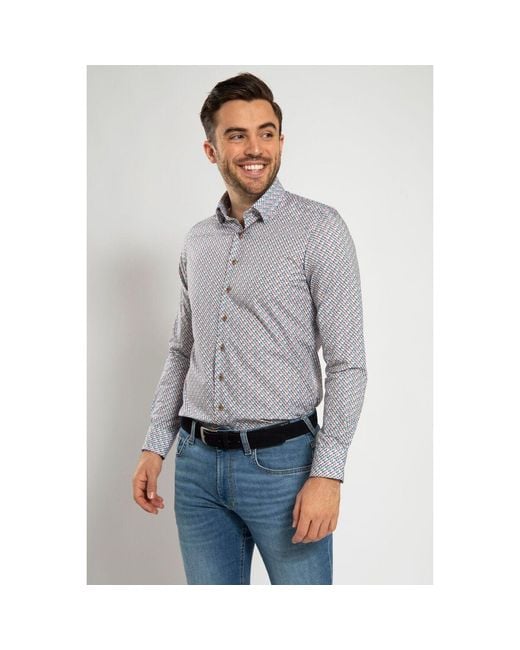 Chemise Chemise Impression Multicolore Suitable pour homme en coloris Gray