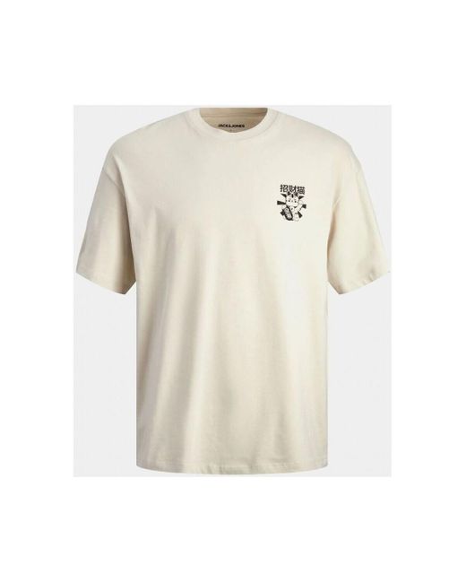 T-shirt 12249223 DIRK-MOONBEAM Jack & Jones pour homme en coloris White