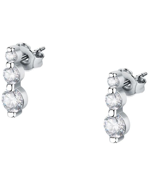 Boucles oreilles Boucles d'oreilles en argent 925/1000 recyclé et zircon Cleor en coloris Metallic