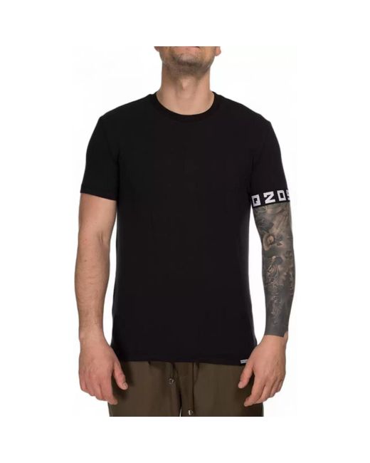 T-shirt t-shirt noir rayure logo DSquared² pour homme en coloris Black