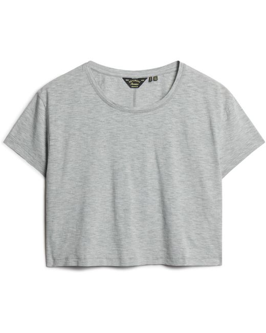 Superdry T-Shirt Korte Mouw T-Shirt Ample Femme in het Gray