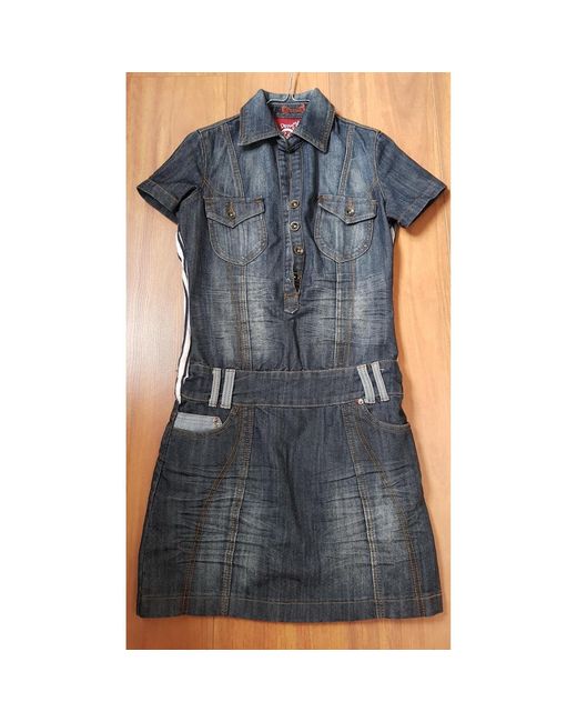 Robe Courte Robe En Jean 36 Desigual en coloris Blue