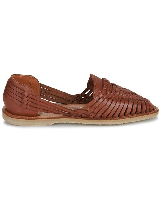 MAPACHE Brown Flache Sandalen Alegre