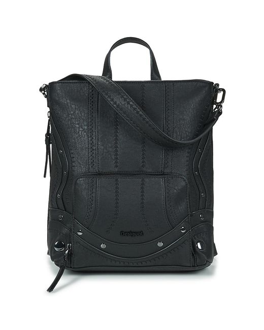 Desigual Black Rucksack Backpack Embro Patch Pretoria Mini