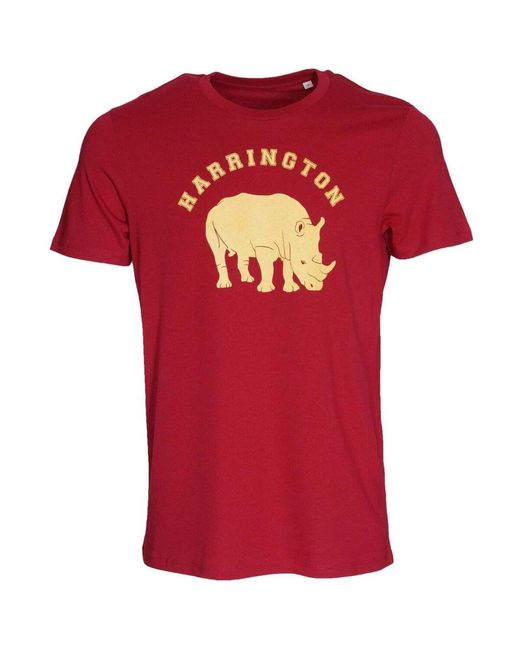 T-shirt T-shirt rouge ""Rhino"" en coton bio Harrington pour homme en coloris Red