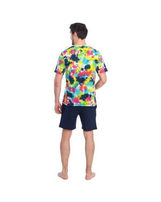 Pyjamas / Chemises de nuit Pyjama court en pur coton jersey ""1986"" Achile pour homme en coloris Blue