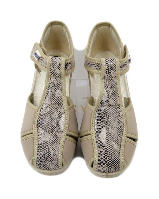 Sandales Chaussures, Sandale Confort, Textile - 915BE Emanuela en coloris Natural