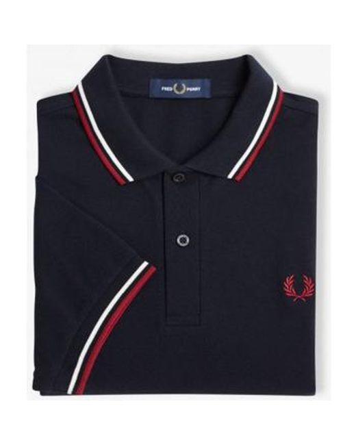 Polo - TWIN TIPPED SHIRT Fred Perry pour homme en coloris Blue
