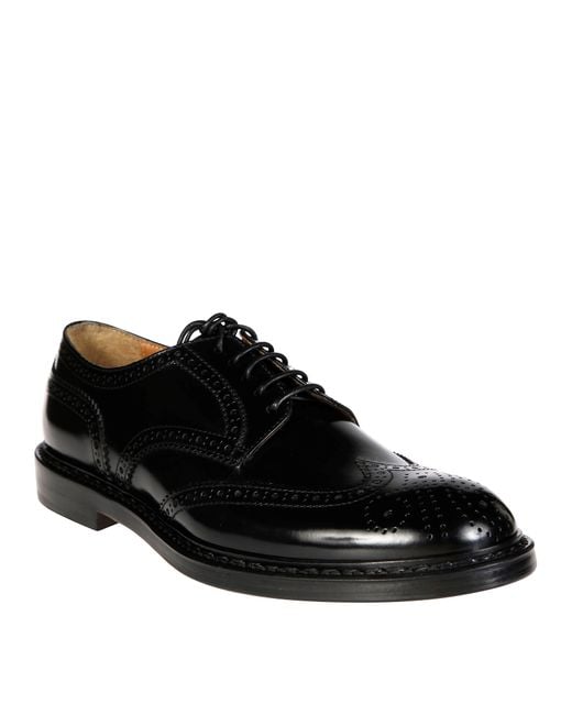 Doucal's Black Stringata Derby Coda Di Rondine for men