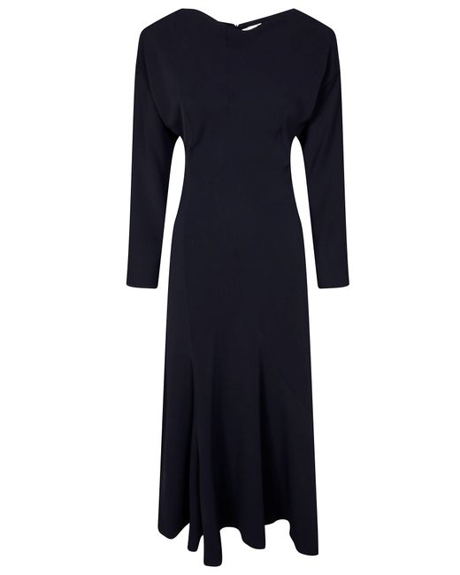 P.A.R.O.S.H. Blue Fitted Cady Midi Dress