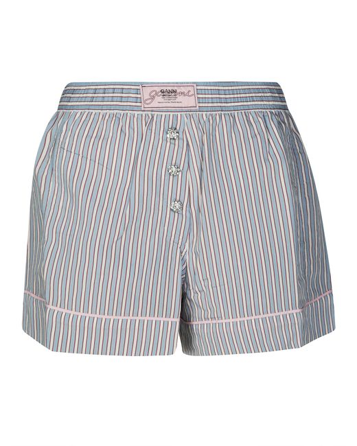Ganni Gray Stripe Elasticated Short