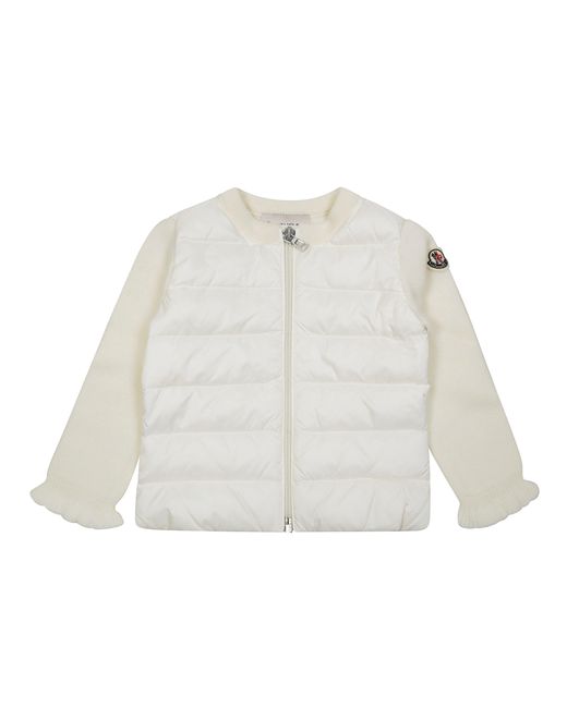 Moncler White Cardigan Bimateriale